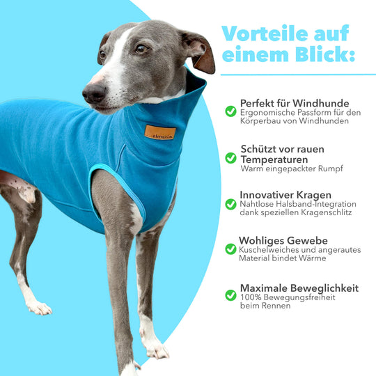 Windhund Pullover in petrol Pullover für Windhunde, Whippet, Galgo, Podenco, Greyhound Benefits