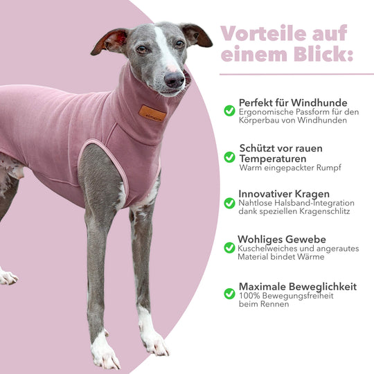 Windhund Pullover in altrosa Pullover für Windhunde, Whippet, Galgo, Podenco, Greyhound Benefits