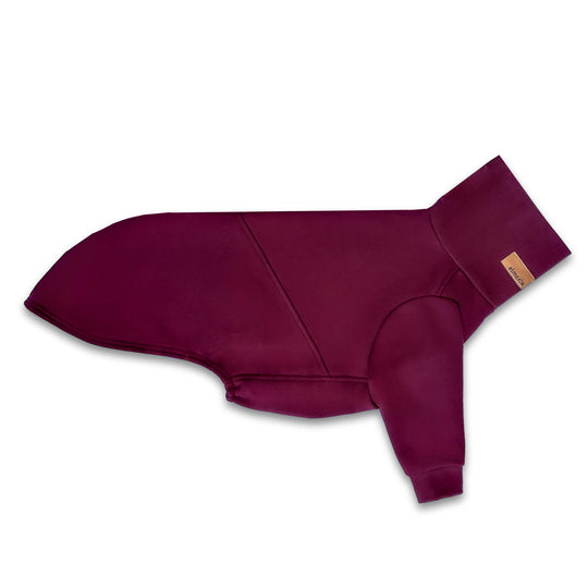 Windhund Overall in bordeaux rot Pullover für Windhunde, Whippet, Galgo, Podenco, Greyhound