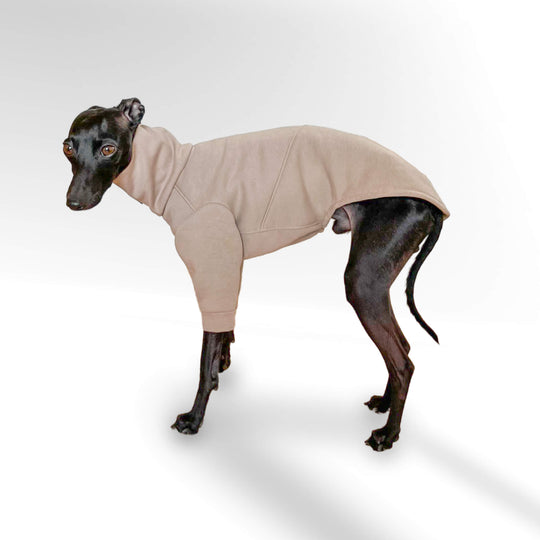 Windhund Pullover Overall Mini in beige Pullover für Windhunde, italienische Windspiele und Whippet Welpen